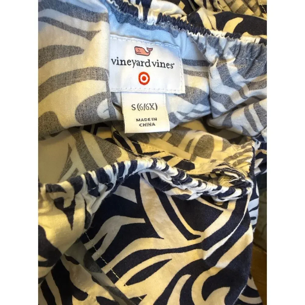 VINEYARD VINES BLUE FLORAL DRESS SIZE SMALL 6/6X